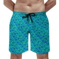 thumbnail image 2 of Colorful Mermaid Board Shorts Aqua Blue Scales Beach Short Pants Trenky Men Pattern Design Swimming Trunks Big Size 3XL, 2 of 5