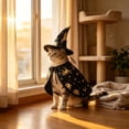 thumbnail image 4 of YYDENG Adjustable Pet Halloween Wizard , Star Printed Cloak + Witch Hat, Comfortable Festive Outfit for Small Medium Cats Dogs Holiday Decoration, 4 of 6