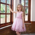 thumbnail image 6 of ATOGUTA Junior Bridesmaid Dresses Pink Sleeveless Tulle Formal Wedding Pageant Party Fancy Princess Ball Gown Dresses 2T-12, 6 of 7