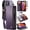 Purple, variant on for iPhone 15 Pro Max Phone Case,【RFID Blocking】 for iPhone 15 Pro Max Wallet Case for Women Men with Card Holder Zipper PU Leather Protective Phone Cover for iPhone 15 Pro Max Case, Black