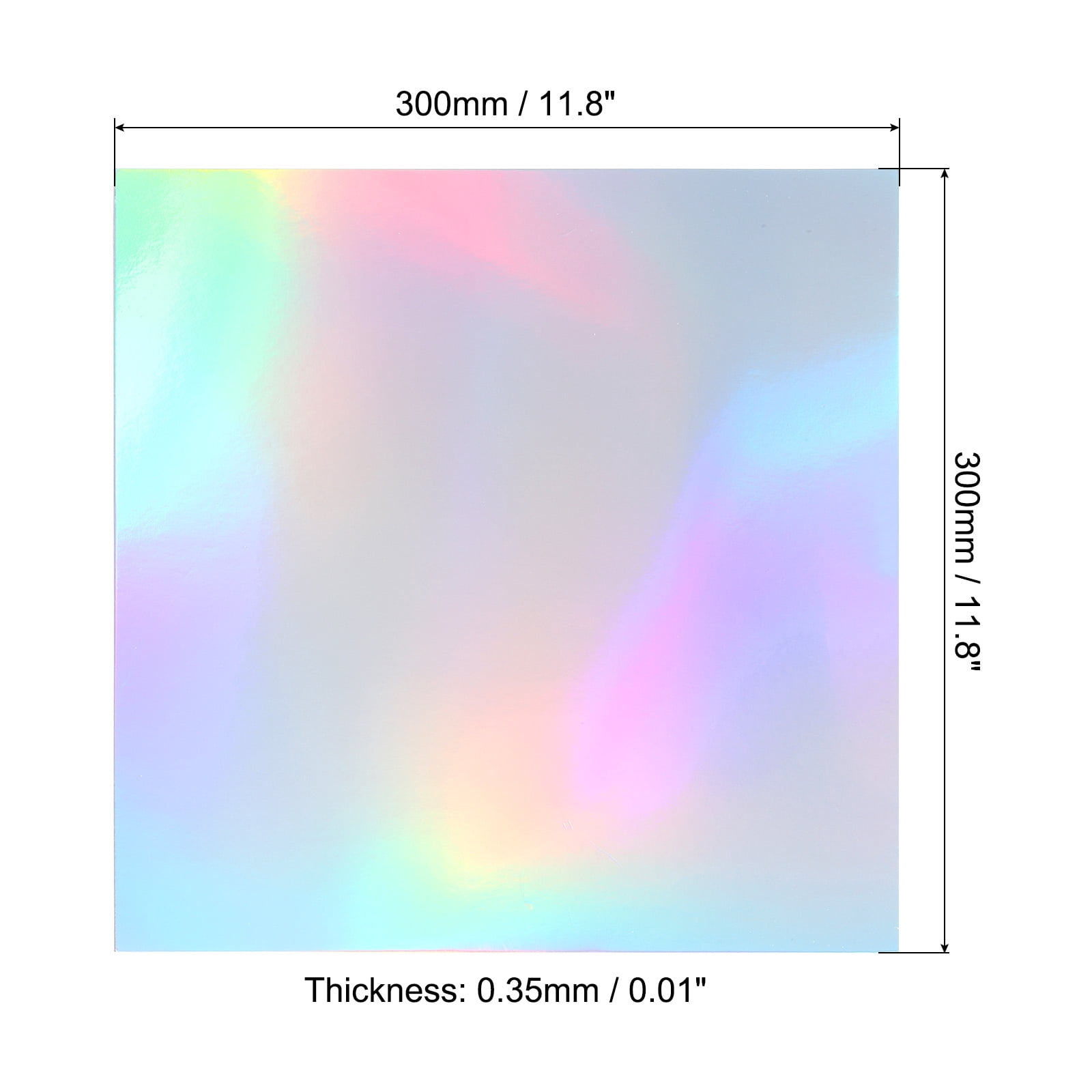 Uxcell 12"x12" Holographic Cardstock, 20 Pack Metallic Iridescent Mirror Paper Foil Board Reflective Sheets, Style 1
