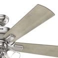 thumbnail image 5 of Hunter 52 inch Indoor Ceiling Fan with LED Lights and Remote Control - Standard Mount Ceiling Fan, 5 Blades, For Bedroom, Living Room, or Kitchen, 3 inch Downrod - Crestfield 51858, Brushed Nickel, 5 of 17