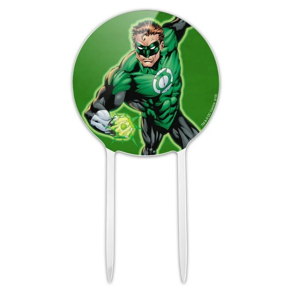 Acrylic Green Lantern Character Cake Topper Party Decoration for Wedding Anniversary Birthday Graduation