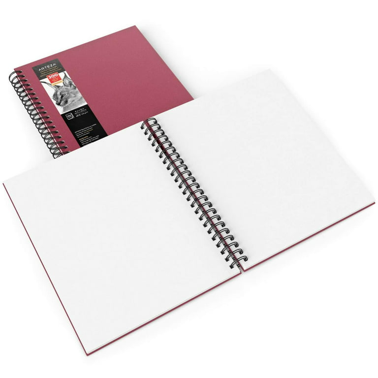 Arteza Sketchbook, Spiral-Bound Hardcover, Pink, 9x12, 200 Pages of Drawing  Paper Each - 2 Pack 