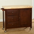 thumbnail image 3 of TMS Monterey Butcher Block Rolling Kitchen Island with Drawers, Cabinet, and Towel Rack, Espresso, 3 of 8