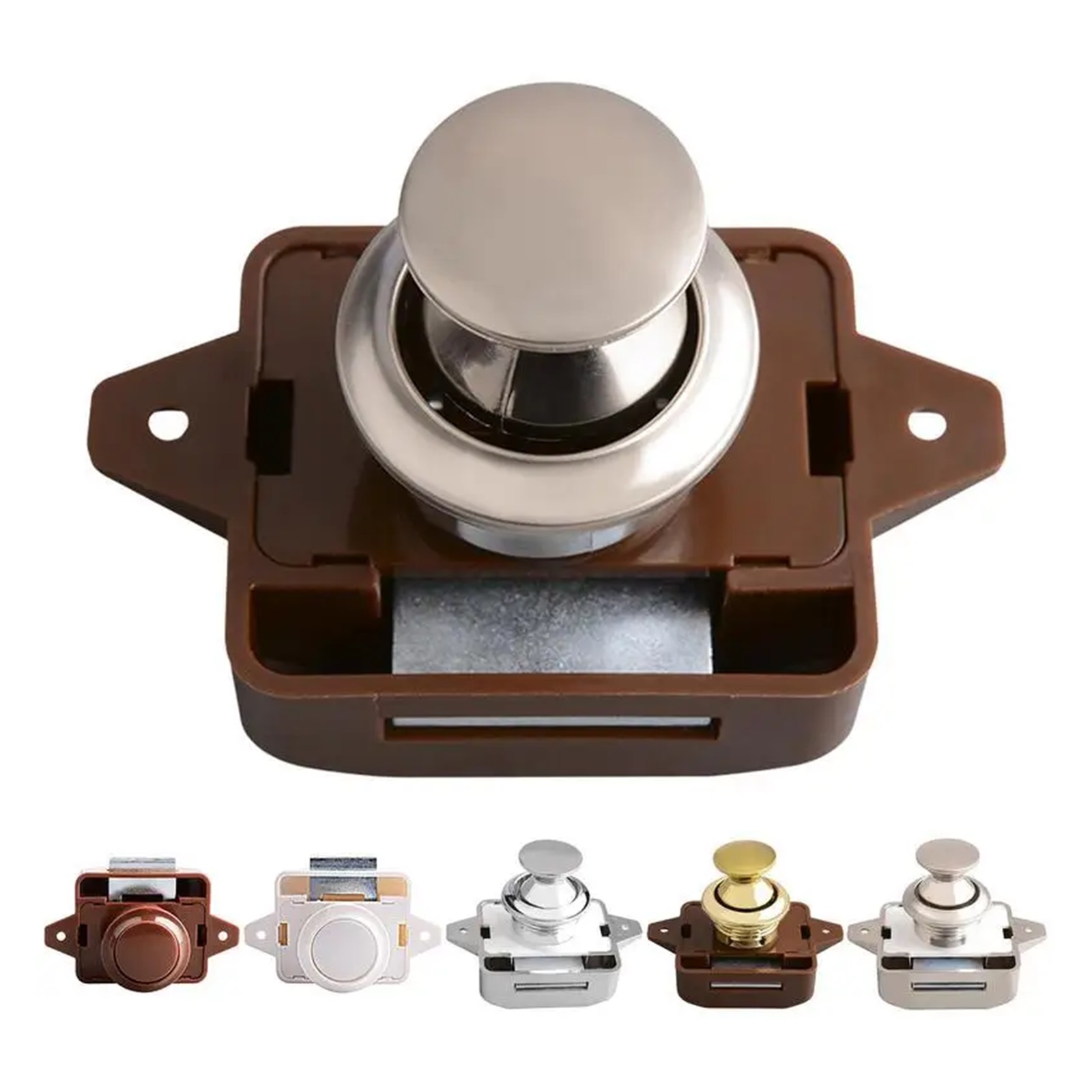 Camper Car Push Lock Keyless RV Push Cabinet Locks Metal Boat Cabinet Cupboard Push Button Compartment Latch Catches Locks