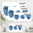 thumbnail image 4 of Designart ' Tropical Leaves In Classic Blue ' Tropical Canvas Wall Art Print, 4 of 4