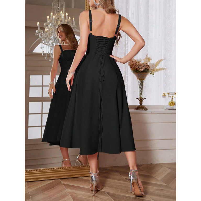 open lace back dress Dolly High End French Style Crew Neck Sleeveless Beaded Short Party Dress-TORI M / As Shown main image 0