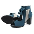 thumbnail image 2 of Azul talla 39 [245] Nuevas sandalias con lazo de primavera y verano, tacón medio, tacón grueso, zapatos de malla para mujer, zapatos de boca de pez modernos y versátiles., 2 of 8