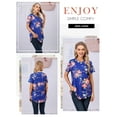 thumbnail image 6 of Nlife Women Floral Print Top Short Sleeve Tunic Boho Blouse Casual Summer Shirts, 6 of 8