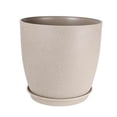 thumbnail image 2 of mdesiwst Modern Plant Pot with Saucer, Gray Flower Pot with Drainage Holes, Stone-Look Planter for Indoor Outdoor Plants, 2 of 8