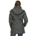 thumbnail image 2 of London Fog Faux Fur Neckline Hooded Puffer Coat - Gun Metal - X-Large, 2 of 3