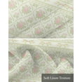 thumbnail image 6 of Botanical Linen Curtain Valance for Bedroom/Bathroom/Kitchen/Office/Living/Dining Room Window,Green Pink Pastoral Country French Floral Rod Pocket Topper Decorative Cafe Drapes Panel 42"x12", 6 of 6