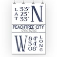 thumbnail image 2 of Peachtree City, Georgia, Latitude and Longitude (Blue) (36x54 Giclee Gallery Art Print, Vivid Textured Wall Decor), 2 of 3