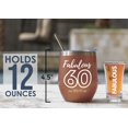 thumbnail image 4 of 12oz Stainless Steel Tumbler + 2oz Shot Glass 60th Birthday Gifts For Women Ideas, 60th Birthday Decorations For Women, 60th Birthday Gifts, Happy 60th Birthday Funny Gifts For Women, Mom Turnning 60, 4 of 5