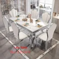 thumbnail image 1 of Mesa De lujo resistente al agua y al aceite, Mesa De Comedor móvil De mármol Vintage dorada única, Mesa De Comedor De diseño grande nórdico, muebles, 1 of 4