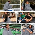thumbnail image 6 of Large Outdoor Waterproof Blanket Extra Thick Fleece Stadium Blanket for Camping, Car, Pet, Picnics - Windproof, Wearable, Machine Washable 80" x 58" (Smoky Gray), 6 of 6