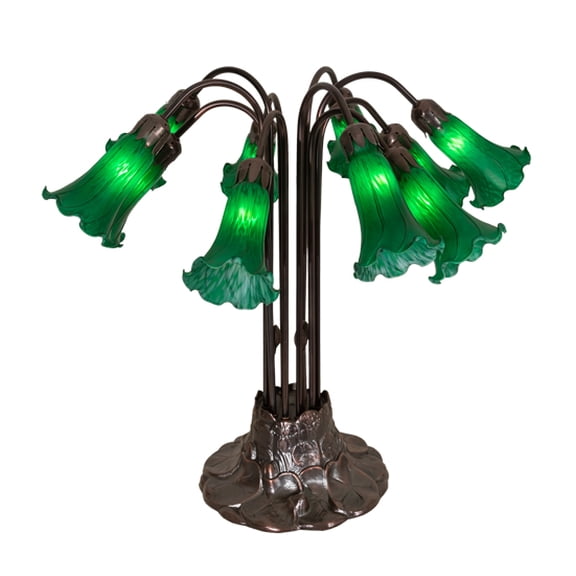 Meyda Tiffany 14382 10 Light 22" Tall Tree Table Lamp - MultiColor