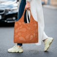 thumbnail image 7 of XMXT Canvas Tote Bag, Paisley Orange Decor Print Large Handbag for Women, Shopping Working Travel, 7 of 7