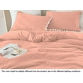 thumbnail image 6 of DNG Luxury 3 Piece Pom Pom Plain Pattern Comforter Set, 800 Thread Count, 100% Egyptian Cotton, White Vintage Pom-Pom Fringe Super Soft (Super King Size Peach Color), 6 of 9