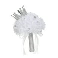 thumbnail image 5 of Tachiuwa Artificial Bridal Bouquet Wedding Bride Bouquets Photo Props with Ribbon Romantic Bridal Holding Wedding Bouquet for Ceremony 19cmx28.5cm, 5 of 9