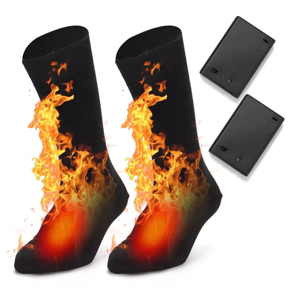 TELOLY Electric Heated Socks Battery Powered Cold Weather Heat Socks for Outdoor Camping Hiking Motorcycle Warm Winter Socks Without Battery