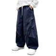 thumbnail image 3 of Tranfacy Boys 5-15 Years Fall Pants Sports Sweatpants Cargo Style Elastic Waist Large Pockets Trousers, 3 of 5