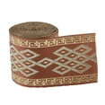 thumbnail image 3 of 5 Meters/ 5.5 Yds Jacquard Wide Woven Border Ribbon Sew Embroidered 6cm 6cm Red+Brown, 3 of 6