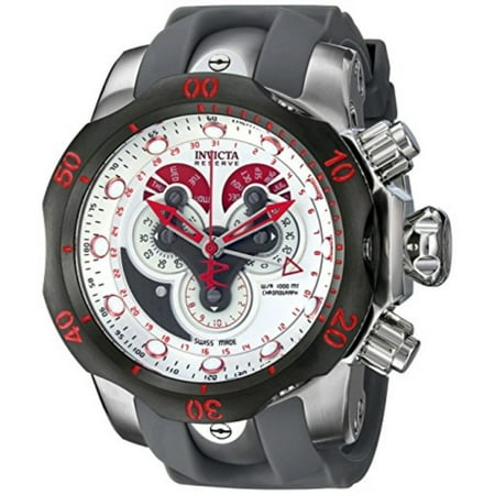Silver Dial Polyurethane - Men's Venom Chronograph Grey Polyurethane Silver-Tone Dial