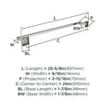 thumbnail image 4 of Amerock Appoint Polished Nickel 24 inch (610mm) Towel Bar, 4 of 6
