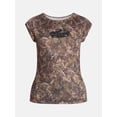 thumbnail image 5 of Muscle Car Women's Camo Graphic Tee with Cap Sleeves, Sizes XXS-XXL, 5 of 5