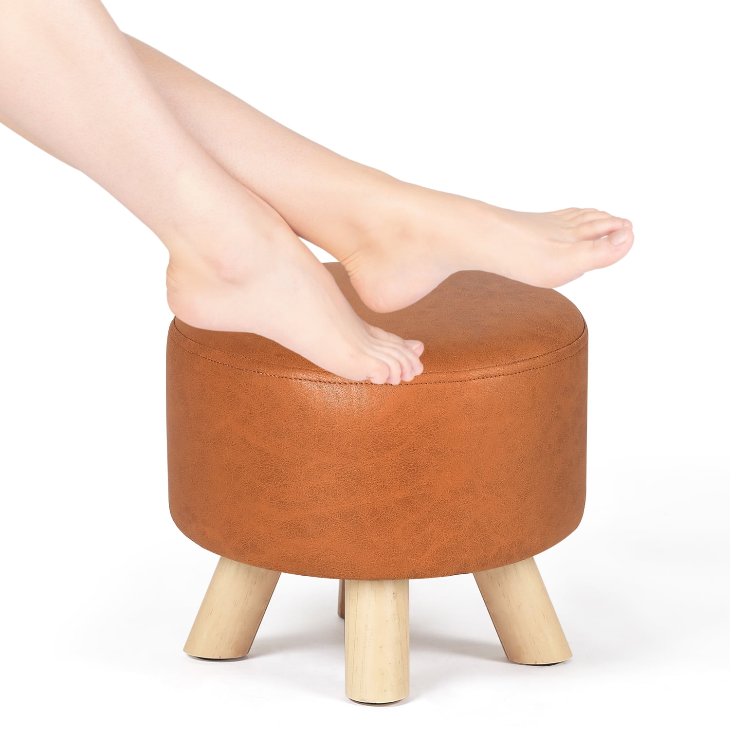 Ottoman Footrest Stool Small PU Leather Square Footstool – Joanna Home