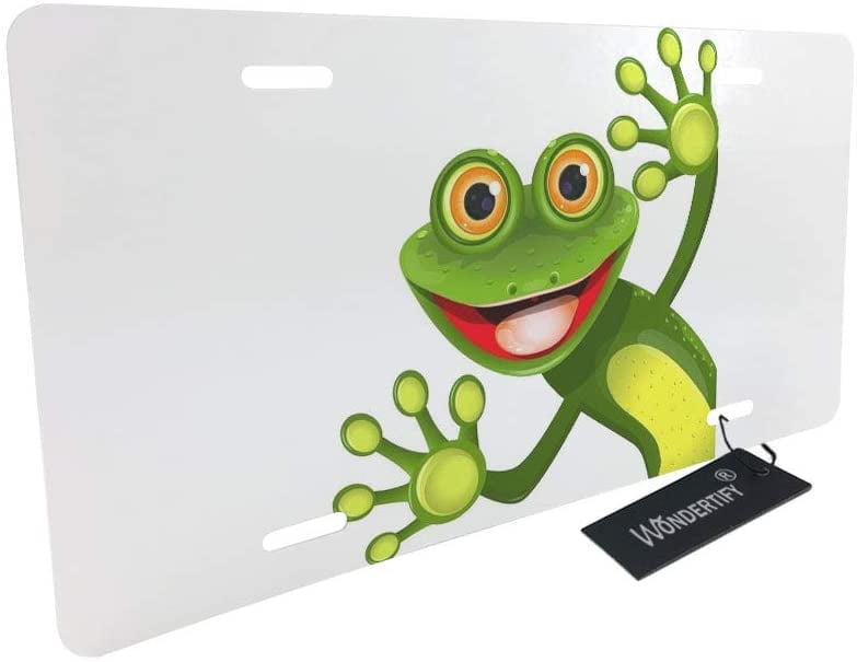 MSGUIDE Two Cute Frogs Love Front License Plate Cover,Novelty Aluminum Metal Car Vanity Tag Plates Decorative for Men Women Girl Gift 6 X 12 Inch MSGUIDE Two Cute Frogs Love Front License Plate Cover,Novelty Aluminum Metal Car Vanity Tag Plates Decorative for Men Women Girl Gift 6 X 12 Inch