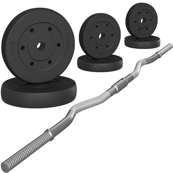 LINJH 44lbs Weights Barbell Weight Set Olympic Curl Bar with Weights for Home Gym