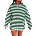 thumbnail image 3 of Horkkom Hoodies for Women Pullover Striped Print Sweatshirts Fall Winter Casual Fleece Hoodie with Pocket Drawstring XXL, Gifts for Women, 3 of 6