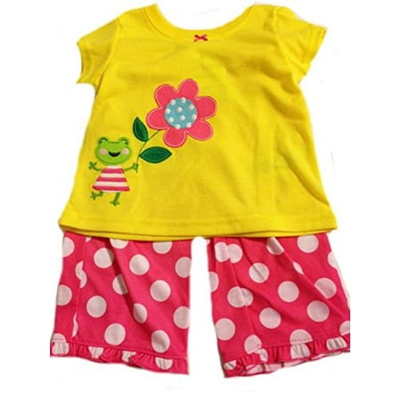 Combo Outfit - Carter's Little Girls' 2 Piece Yellow Comfy Fit Pant Set Pajamas, 3T