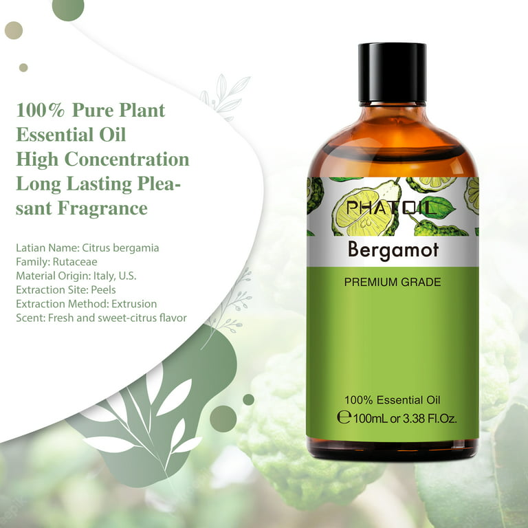 HIQILI Bergamot Essential Oil 100% Pure Natural Diffuser Humidifier Skin  Candle