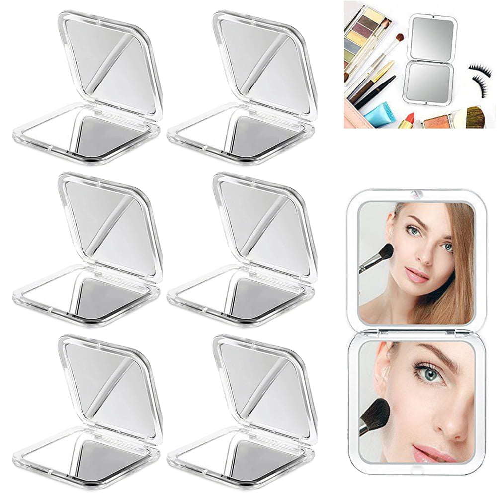 6 Double Sided Folding Mirror Compact Magnifying Travel Cosmetic Makeup Handheld