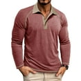 thumbnail image 2 of LIaqionyy Mens Long Sleeve Shirts Fashion Casual Button Classic Collared Business Work Shirts Basic Tops, 2 of 7