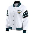 thumbnail image 2 of Women's WEAR by Erin Andrews White Jacksonville Jaguars Full-Snap Fleece Sweatshirt Jacket, 2 of 6