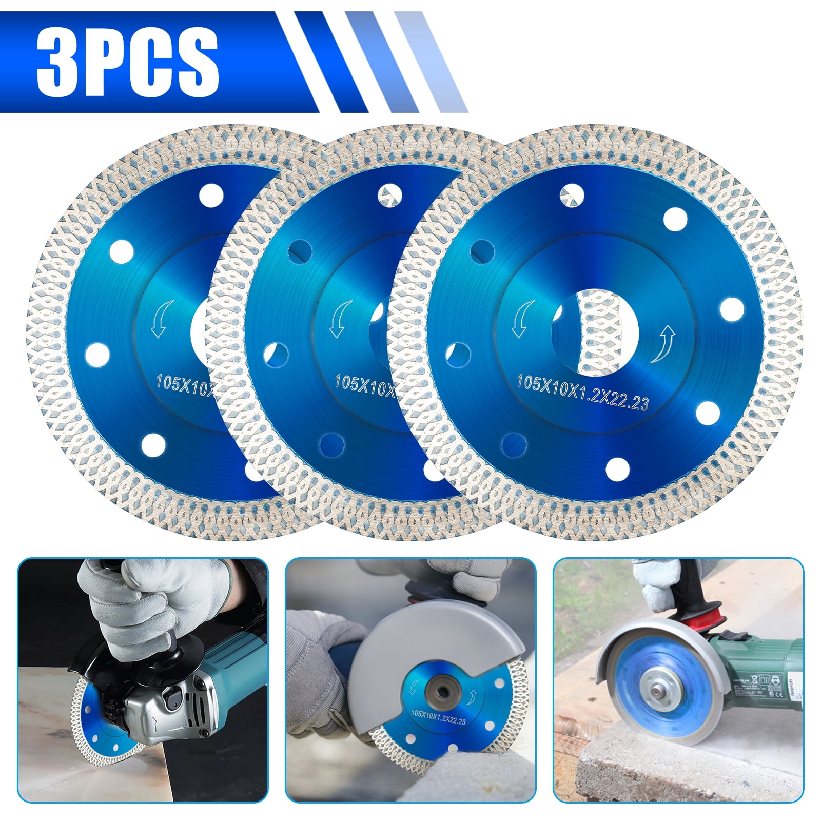 Porcelain Tile Turbo Thin Diamond Dry Cutting Blade/Disc Grinder Wheel 4-12Inch 
