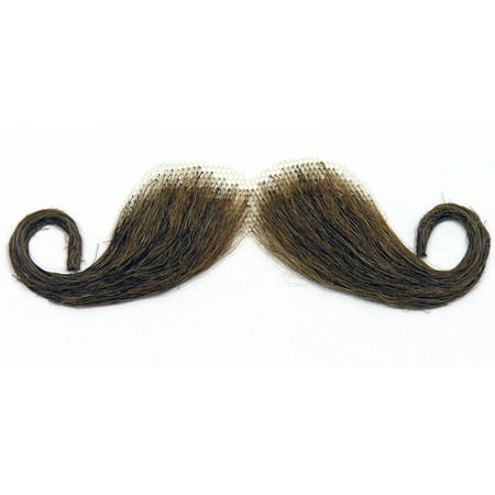 Forum Halloween Human Hair Gentleman Handlebar Moustache, Brown, One-Size 4.5