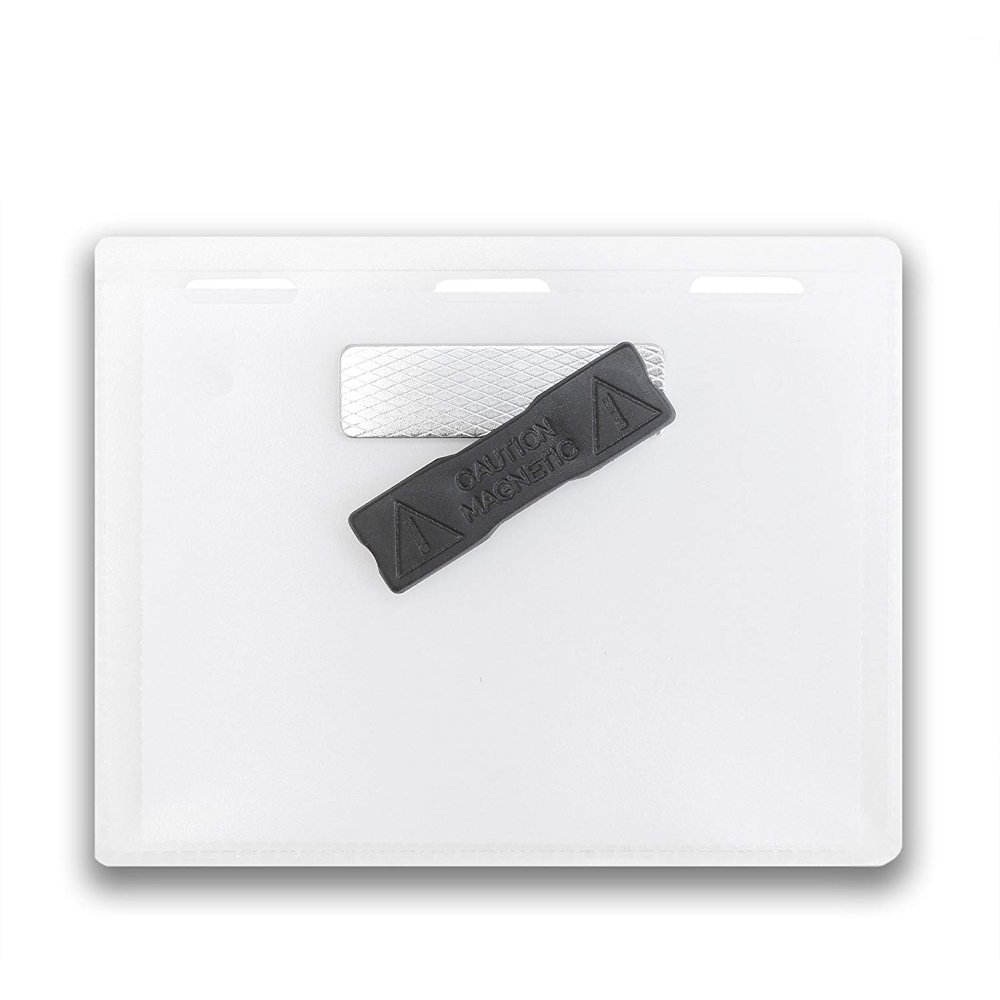 Name Badge Holder Kit, 6 Pack, 4" x 3" Clear Top Loading, for