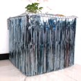 thumbnail image 3 of Set Of 2 Metallic Foil Fringe Table Skirt, Tinsel Disposable Skirting Compatible With Parade , Party, Birthday, 3 of 5