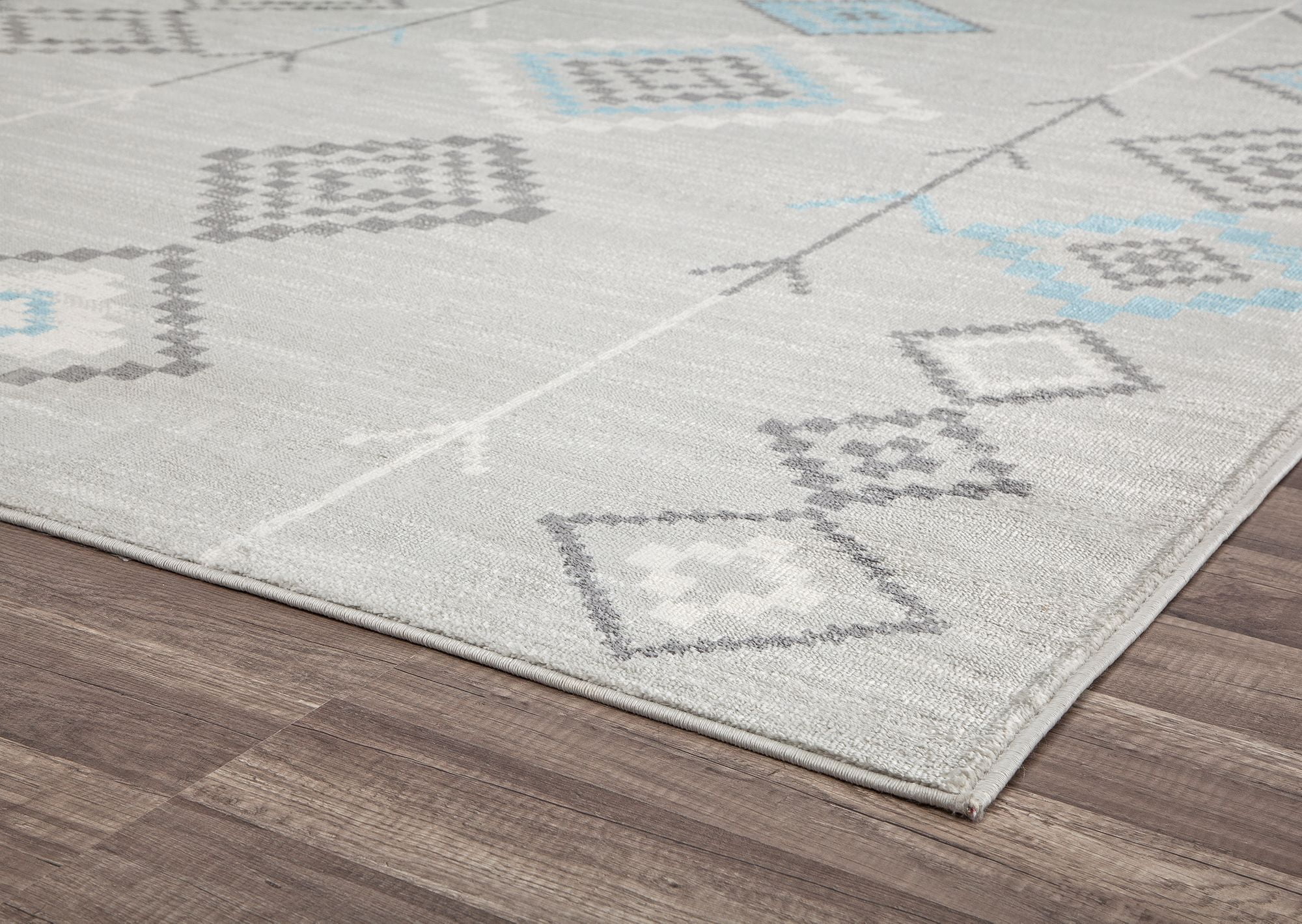 Soleil BR15K Native Turquoise Tribal Moroccan gray Area Rug, 8'9"x12'