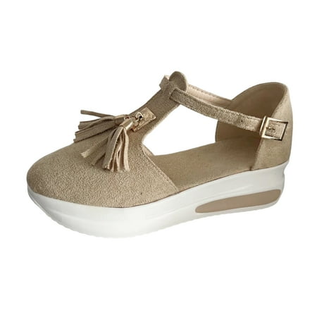 

PEASKJP Summer Sandals for Women Dressy Sandals for Women Dressy Summer Womens Cute Comfortable Sandals Ladies Elegant Flat Shoes (Beige 6.5)