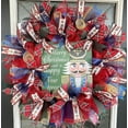 thumbnail image 2 of Christmas & New Year Nutcracker Soldier Tartan Plaid Deco Mesh Front Door Wreath, Porch Patio Entryway Decor, Holiday Decorations, Winter Party Gathering Family, 2 of 7