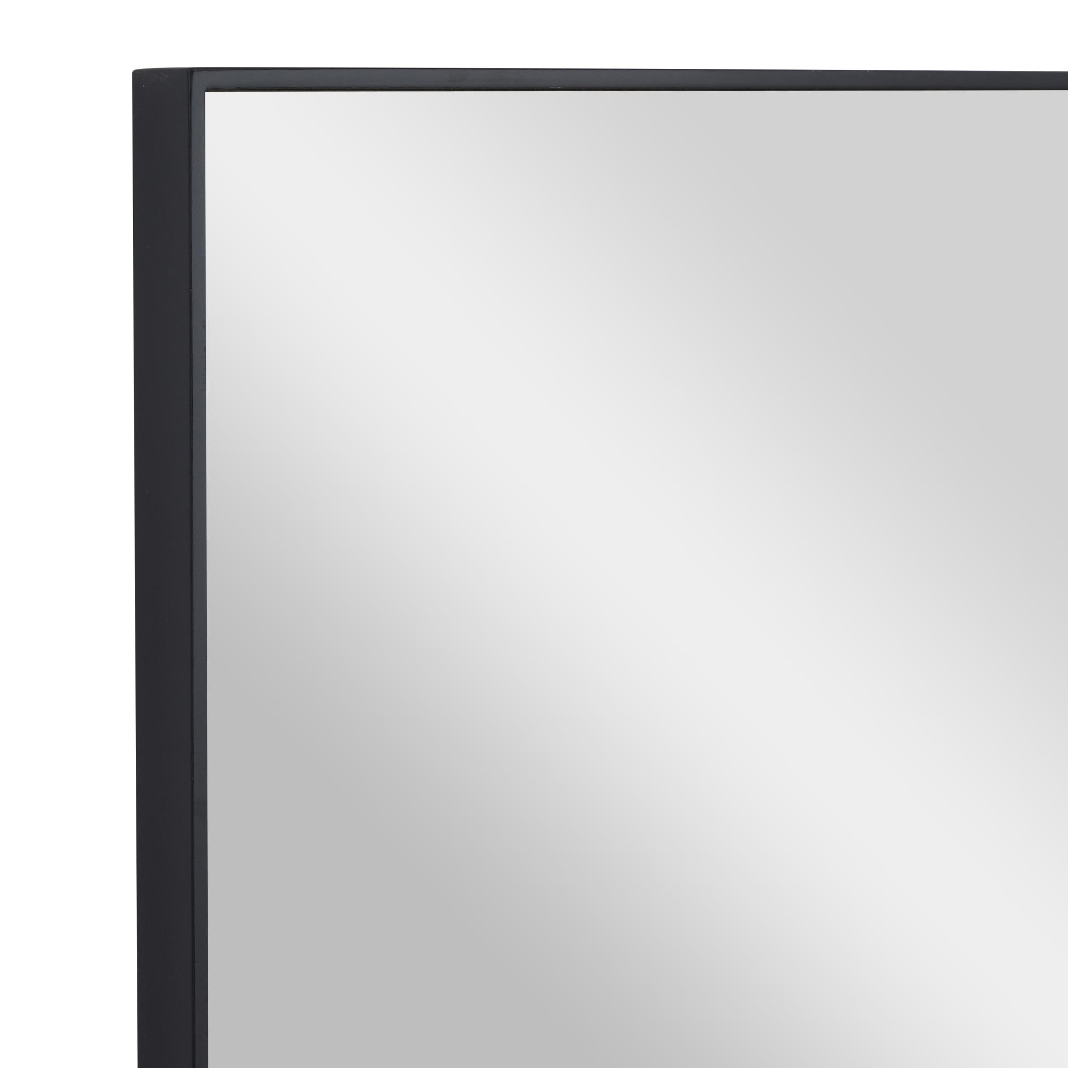 DecMode 18" x 24" Black Wall Mirror with Thin Frame