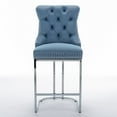 thumbnail image 2 of 26" Velvet Dining Chairs, Modern Dining Chair with Button Back&Rivet Trim, Leisure Upholstered Dining Chairs, Accent Desk Chair for Kitchen Living Room Wine Bar(Light Blue,Set of 6), 2 of 11