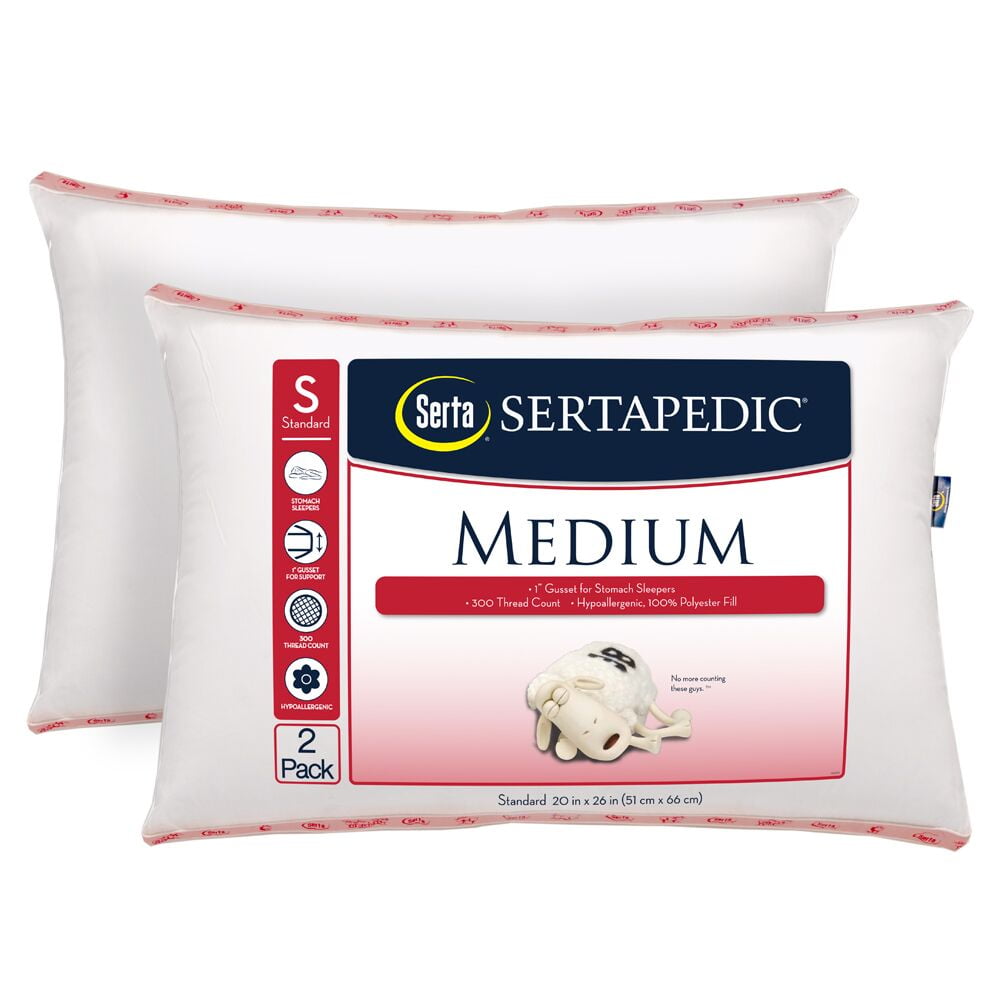 Sertapedic MediumDensity Pillow, 2Pack